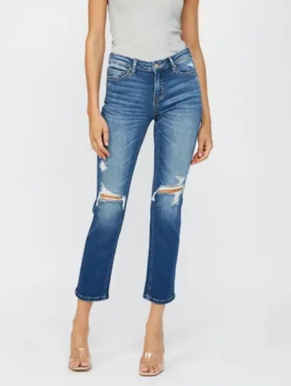 Straight Leg Women's Jeans in Classic Blue
